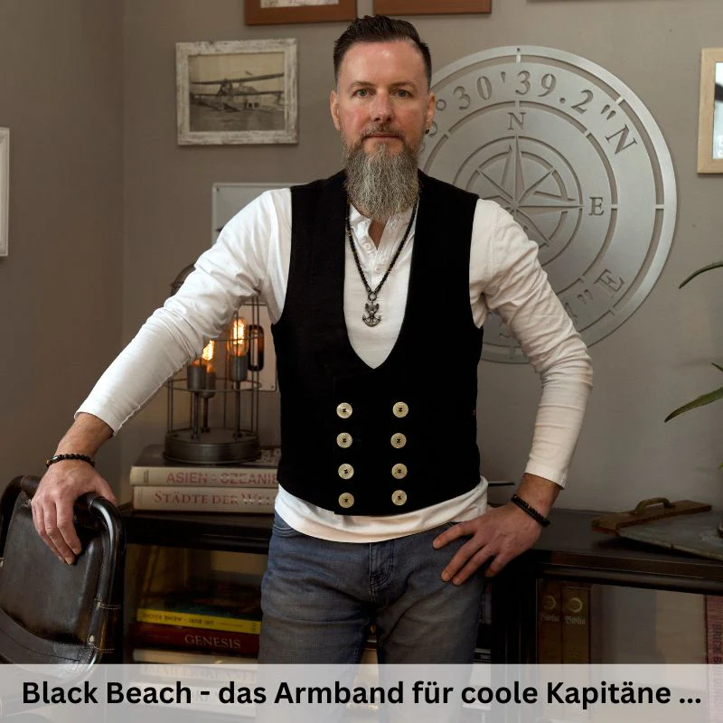 Armband Black Beach Onyx, Tiger-Eye, Edelstahl - Image 5