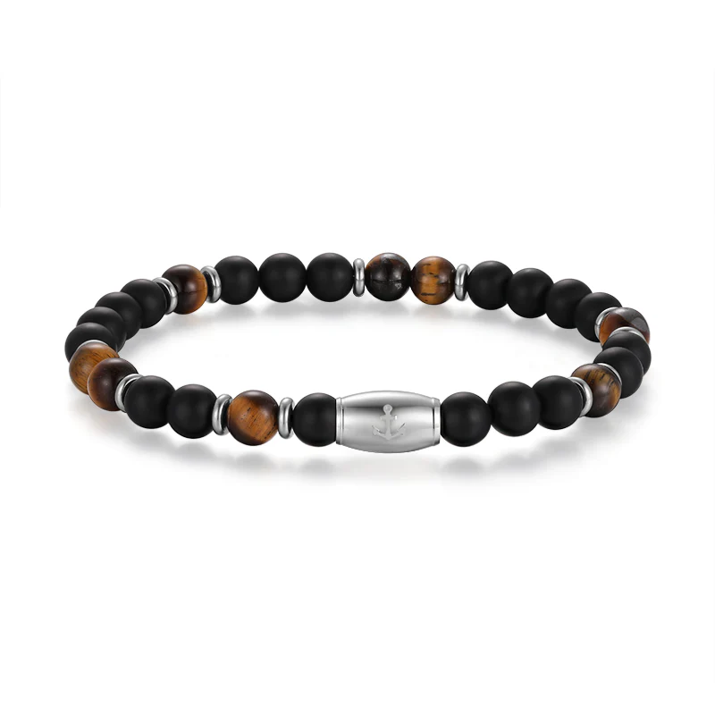 Armband Black Beach Onyx, Tiger-Eye, Edelstahl - Image 7