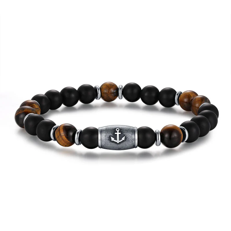 Armband Black Beach Onyx, Tiger-Eye, Edelstahl - Image 8