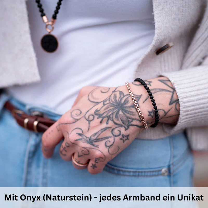 Armband Black Sand (Multistrang) Edelstahl & Onyx - Image 4