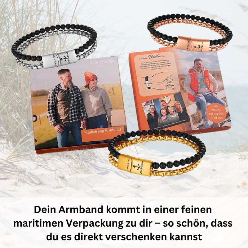 Armband Black Sand (Multistrang) Edelstahl & Onyx - Image 6