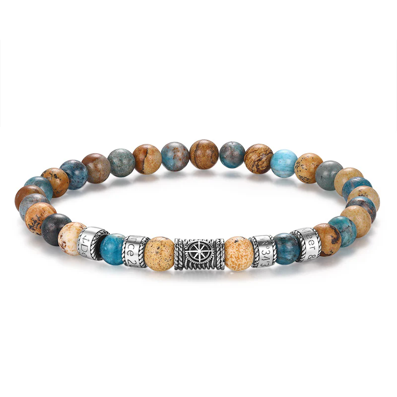 Armband Cala Mendia Edelstahl, Picture Jasper & Apatit - Image 7