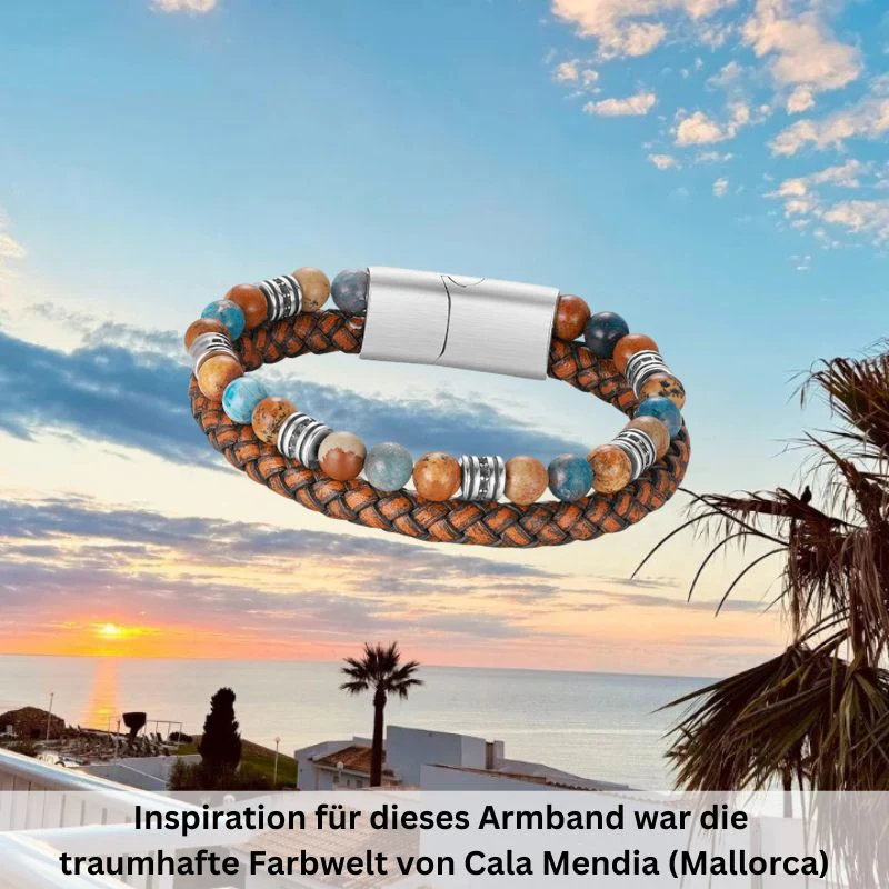 Armband Cala Mendia (Multistrang) Leder, Picture Jasper & Apatit - Image 3