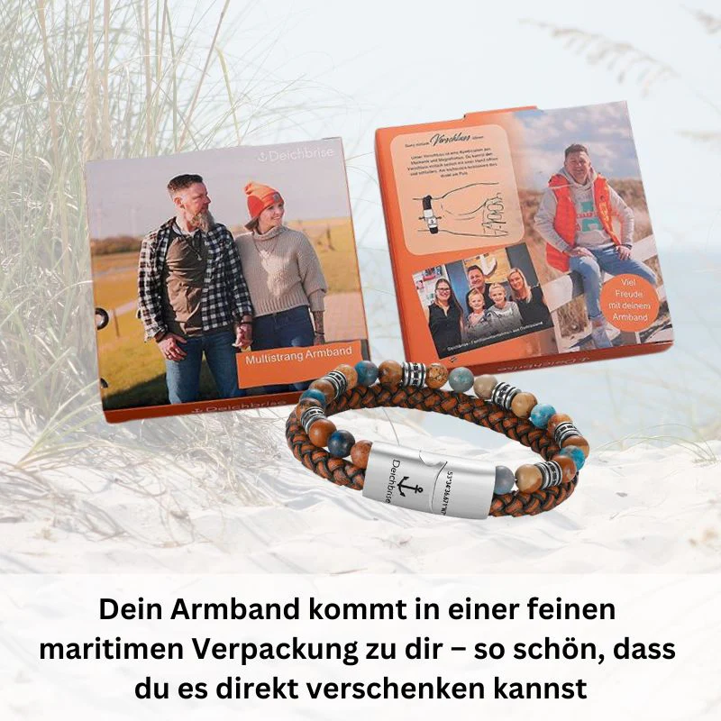 Armband Cala Mendia (Multistrang) Leder, Picture Jasper & Apatit - Image 6