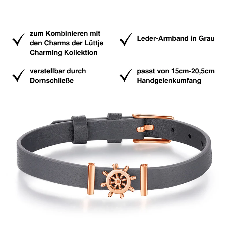 Armband Leder grau (Lüttje-Charming) - Image 3