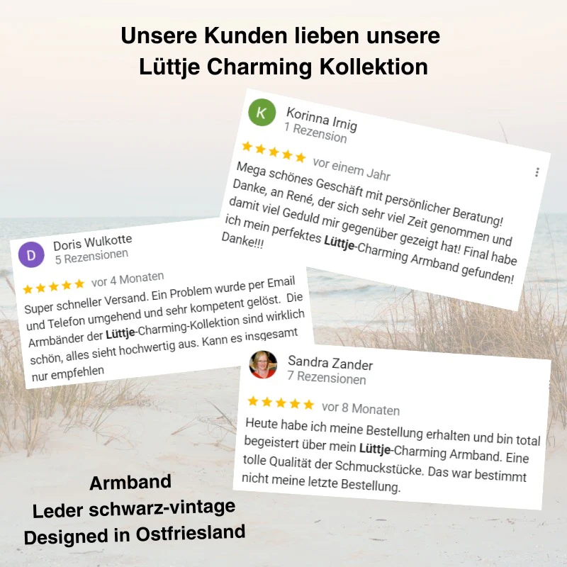 Armband Leder schwarz-vintage (Lüttje-Charming) - Image 5