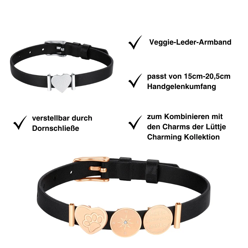 Armband Veggie-Leder schwarz (Lüttje-Charming) - Image 4