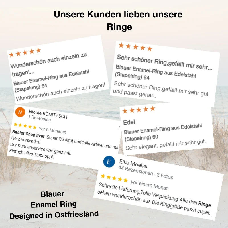 Blauer Enamel-Ring aus Edelstahl (Stapelring) - Image 3