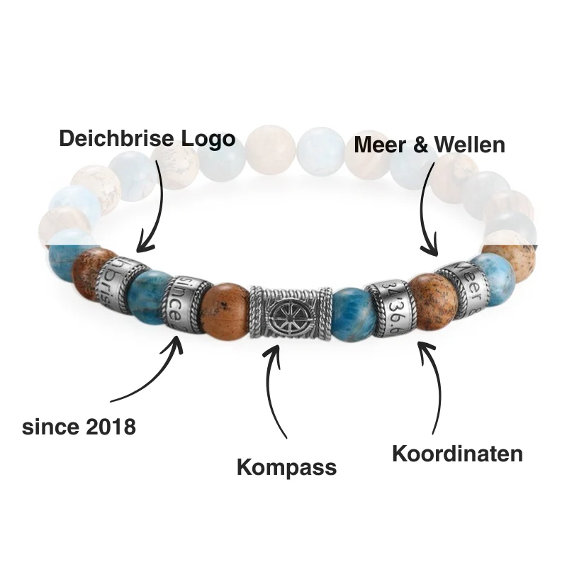 Armband Cala Mendia Edelstahl, Picture Jasper & Apatit - Image 4