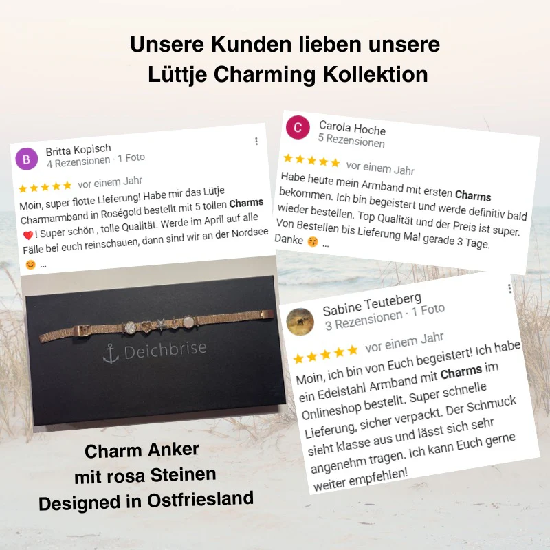 Charm Anker mit rosa Steinen (Lüttje-Charming) - Image 6