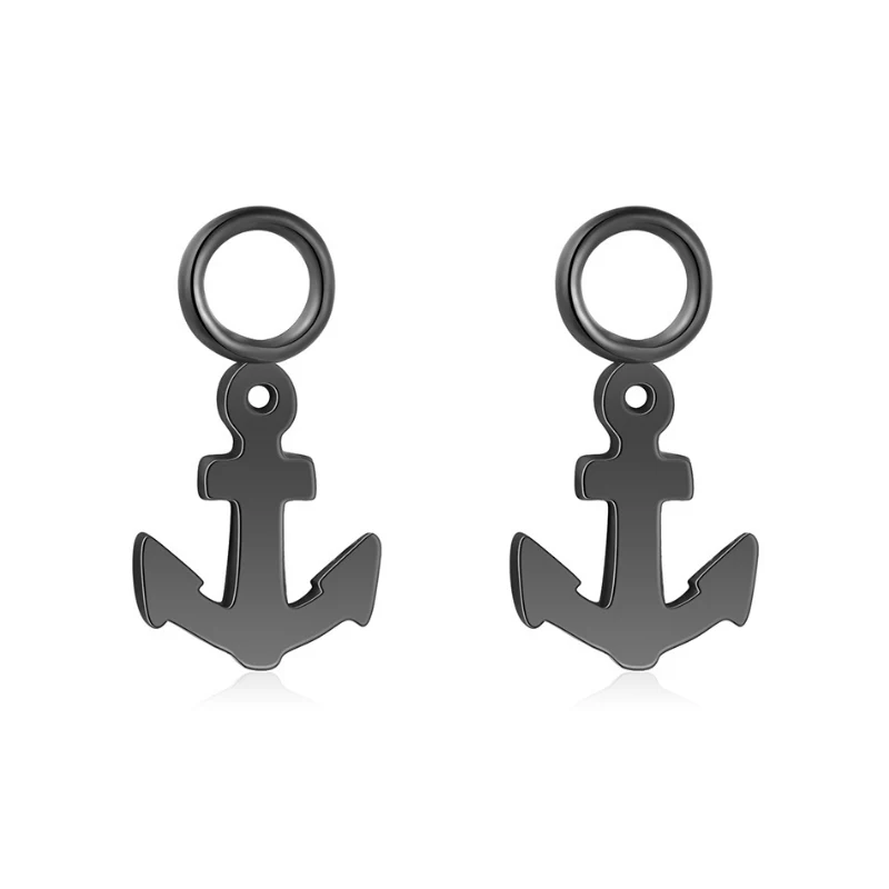 Charm für Ohrringe (Creolen) Anker aus Edelstahl (Paar) - Image 3