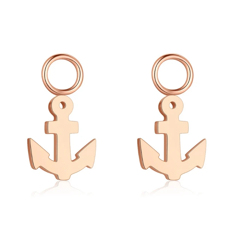 Charm für Ohrringe (Creolen) Anker aus Edelstahl (Paar) - Image 5