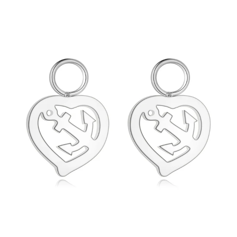 Charm für Ohrringe (Creolen) Ankerliebe aus Edelstahl (Paar) - Image 6