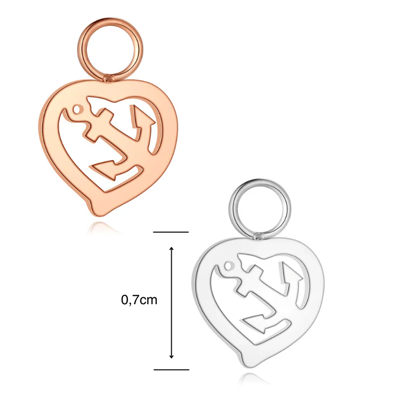 Charm für Ohrringe (Creolen) Ankerliebe aus Edelstahl (Paar) - Image 7