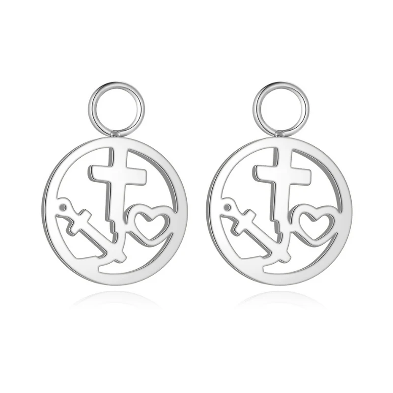 Charm für Ohrringe (Creolen) Glaube Liebe Hoffnung aus Edelstahl (Paar) - Image 5