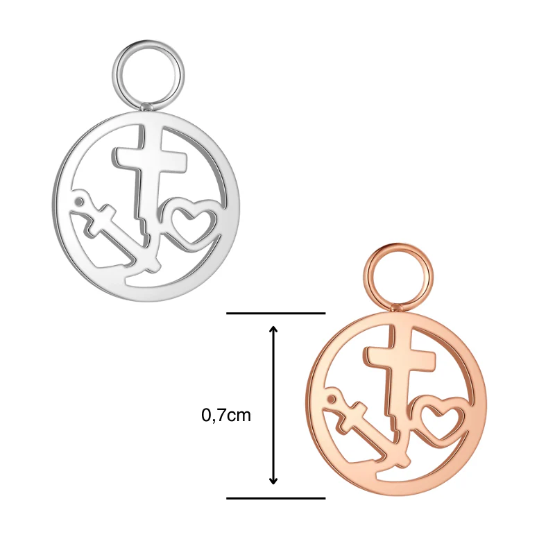 Charm für Ohrringe (Creolen) Glaube Liebe Hoffnung aus Edelstahl (Paar) - Image 6