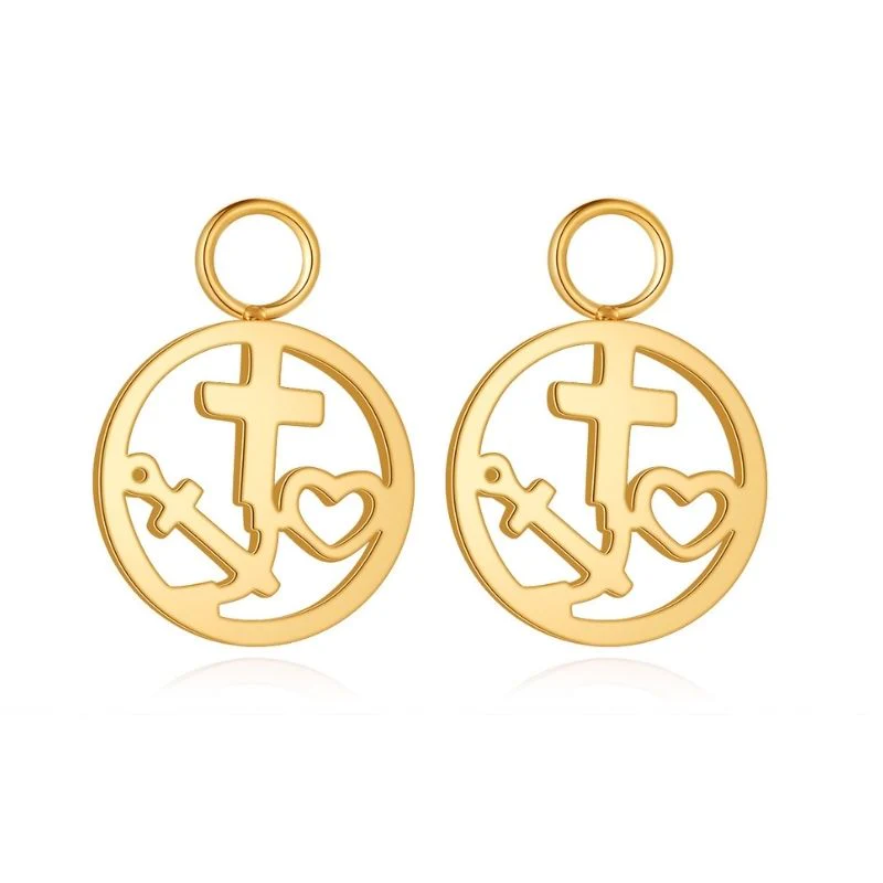 Charm für Ohrringe (Creolen) Glaube Liebe Hoffnung aus Edelstahl (Paar) - Image 7