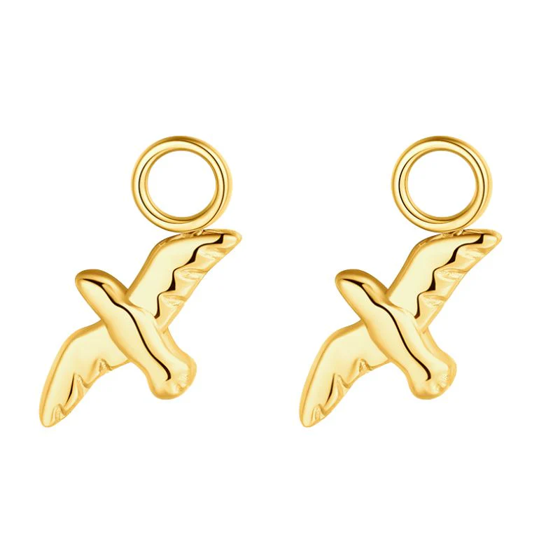 Charm für Ohrringe (Creolen) Möwe aus Edelstahl (Paar) - Image 3