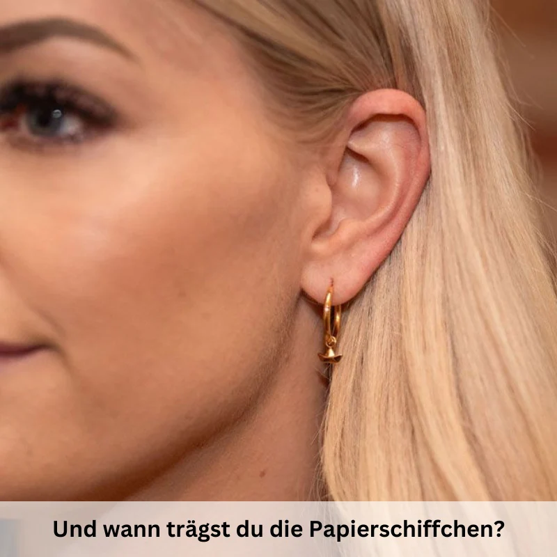 Charm für Ohrringe (Creolen) Papierschiffchen aus Edelstahl (Paar) - Image 6