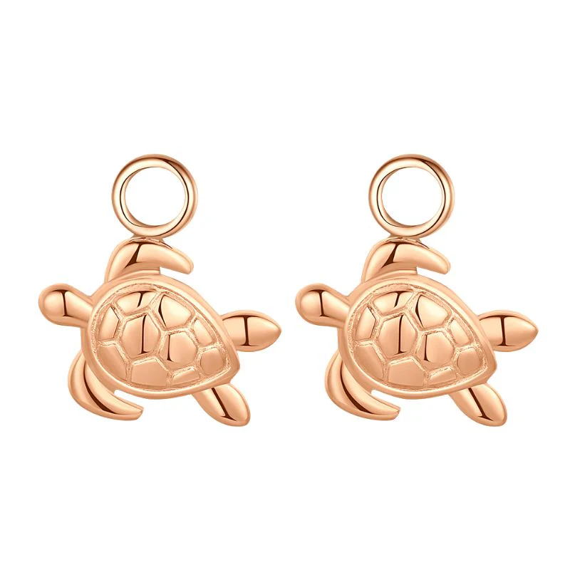 Charm für Ohrringe (Creolen) Schildkröte aus Edelstahl (Paar) - Image 3