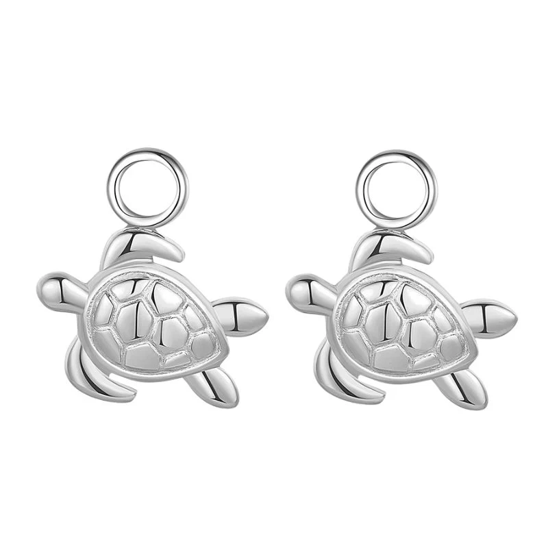 Charm für Ohrringe (Creolen) Schildkröte aus Edelstahl (Paar) - Image 4