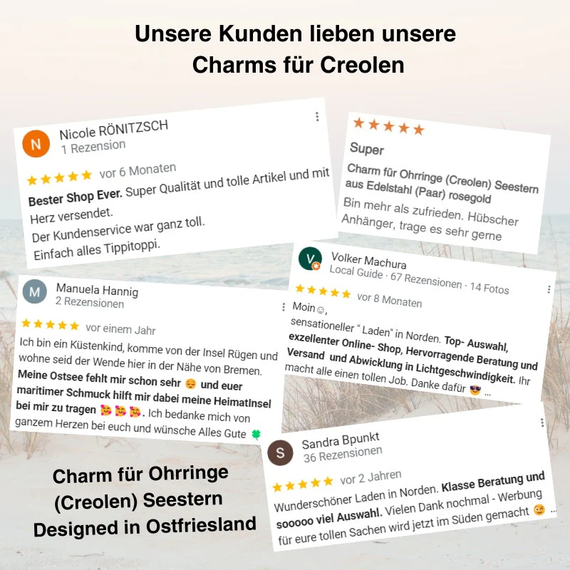 Charm für Ohrringe (Creolen) Seestern aus Edelstahl (Paar) - Image 11