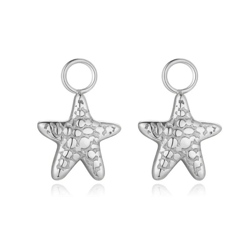Charm für Ohrringe (Creolen) Seestern aus Edelstahl (Paar) - Image 3
