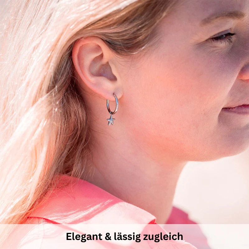 Charm für Ohrringe (Creolen) Seestern aus Edelstahl (Paar) - Image 4