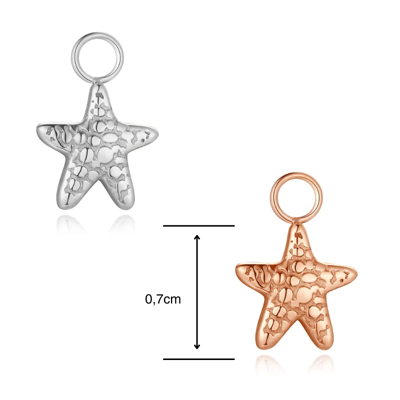 Charm für Ohrringe (Creolen) Seestern aus Edelstahl (Paar) - Image 7