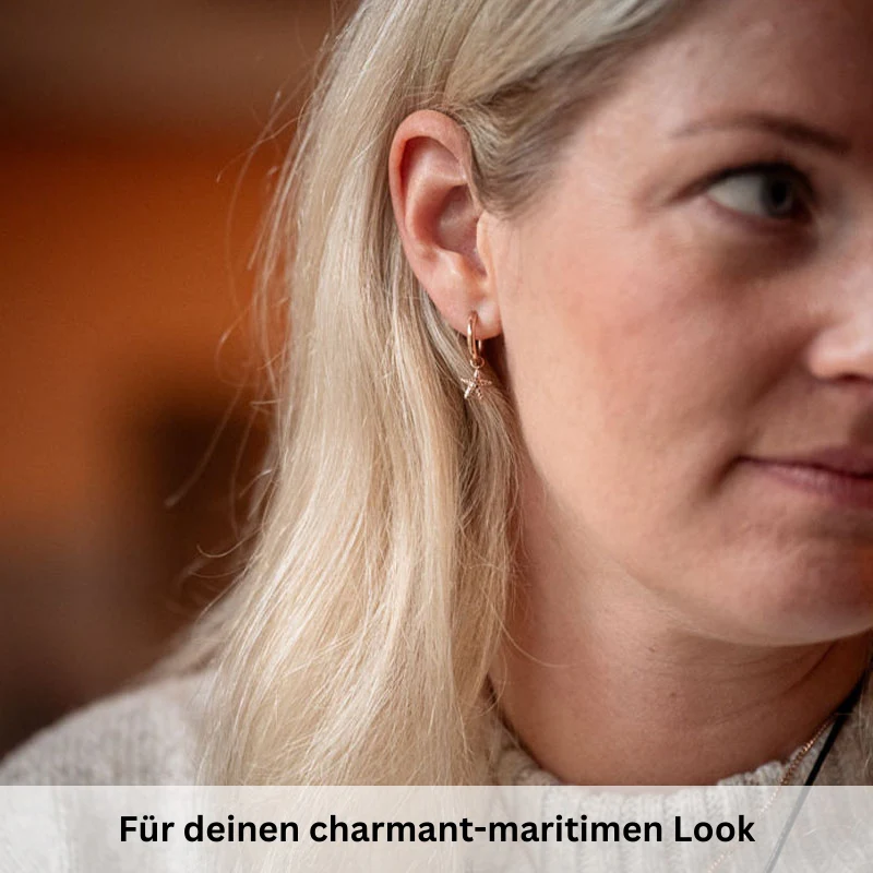 Charm für Ohrringe (Creolen) Seestern aus Edelstahl (Paar) - Image 8
