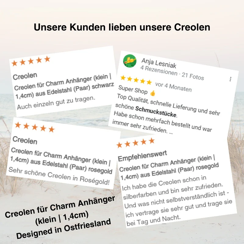 Creolen für Charm Anhänger (klein | 1,4cm) aus Edelstahl (Paar) - Image 6