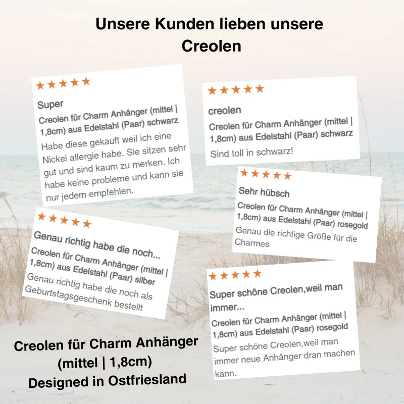 Creolen für Charm Anhänger (mittel | 1,8cm) aus Edelstahl (Paar) - Image 10