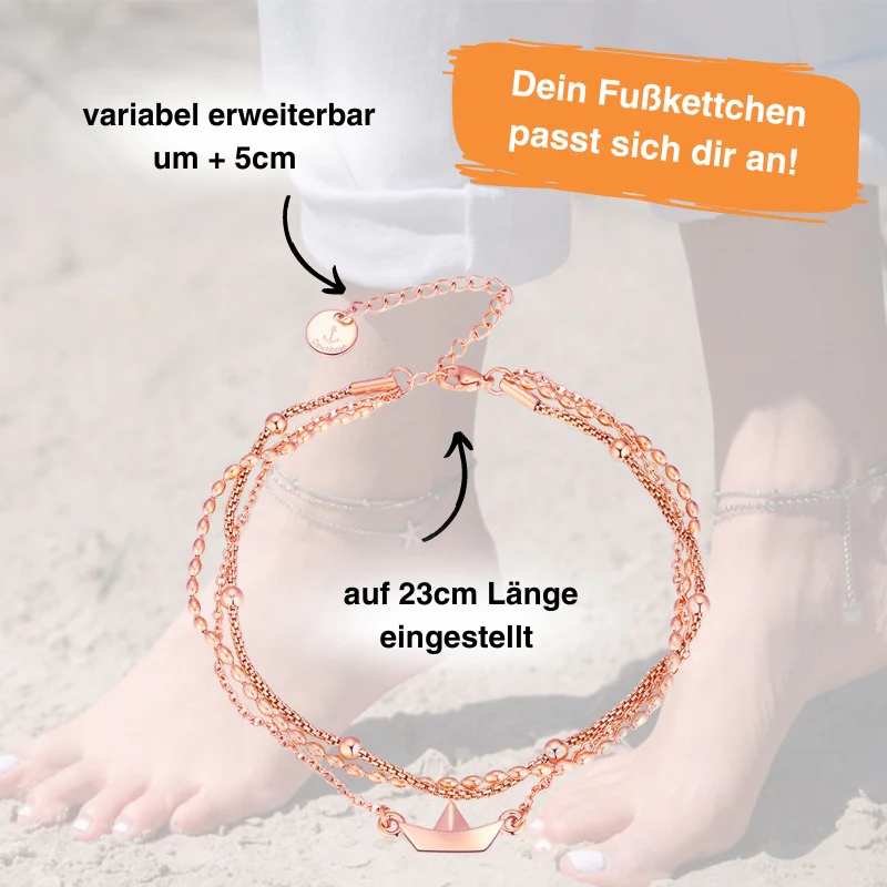 Fußkettchen aus Edelstahl Papierschiffchen - Image 4