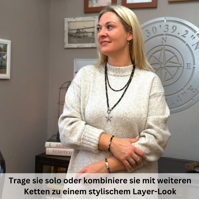 Kette Black Beach (4mm) aus Onyx, Tiger-Eye & Edelstahl - Image 3