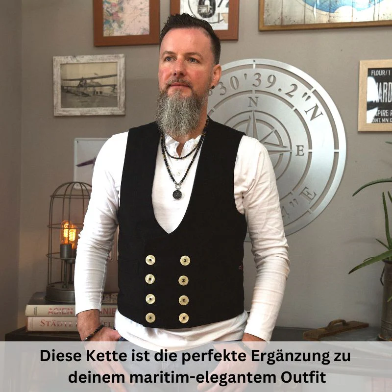 Kette Black Beach (4mm) aus Onyx, Tiger-Eye & Edelstahl - Image 4