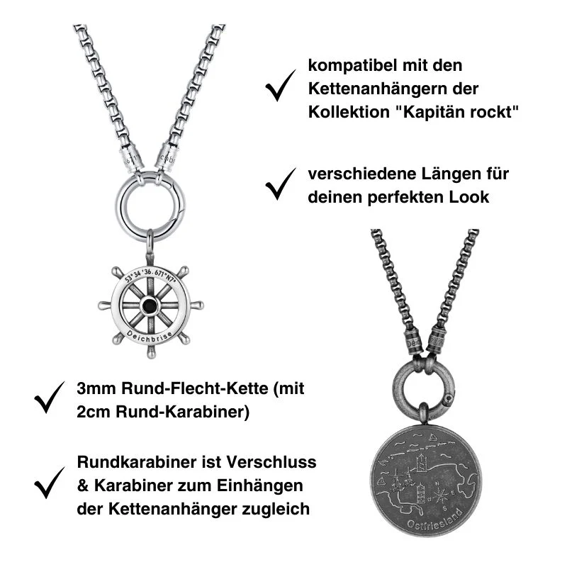 Kette Matrose 3mm (mit Rund-Karabiner) aus Edelstahl - Image 3