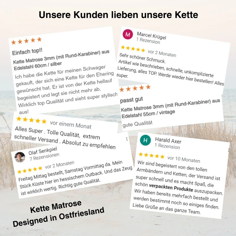 Kette Matrose 3mm (mit Rund-Karabiner) aus Edelstahl - Image 5