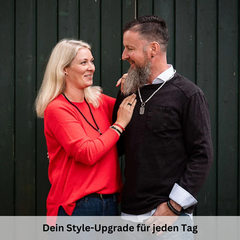 Kette Weisse Düne (mit Rund-Karabiner) aus Edelstahl & White-Turquoise-Beads - Image 4