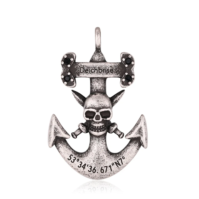 Kettenanhänger Big Anker mit Totenkopf aus Edelstahl - Image 10