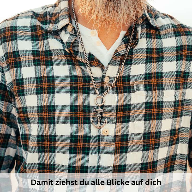 Kettenanhänger Big Anker mit Totenkopf aus Edelstahl - Image 4