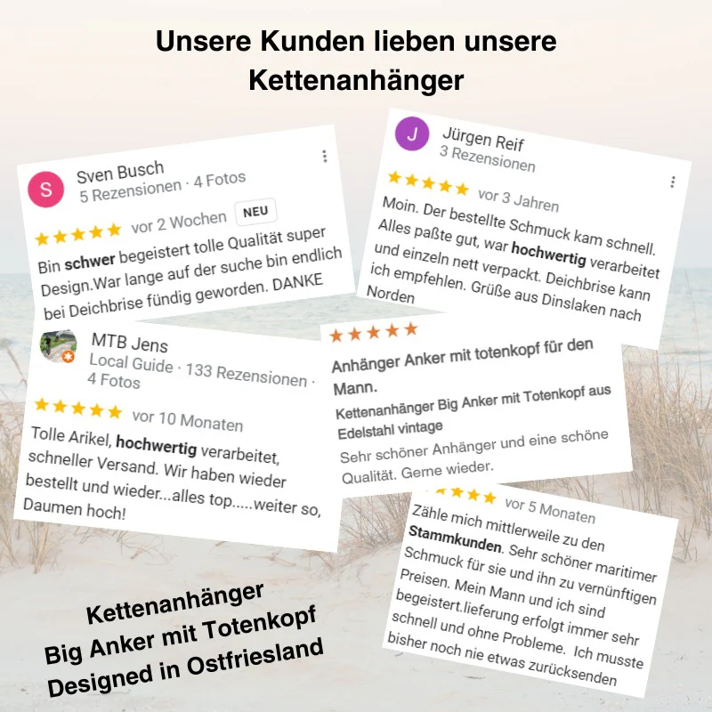 Kettenanhänger Big Anker mit Totenkopf aus Edelstahl - Image 8