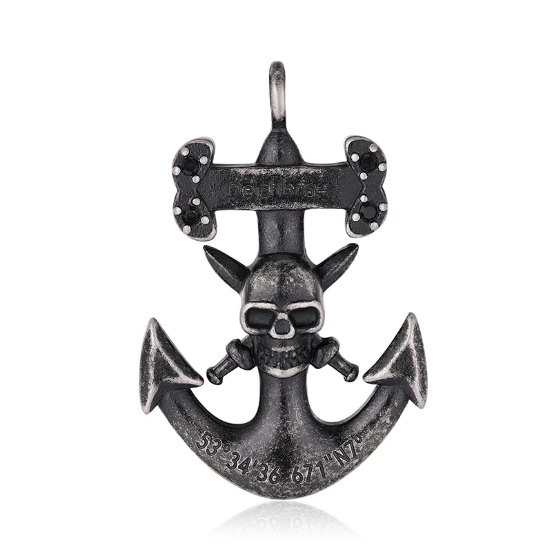 Kettenanhänger Big Anker mit Totenkopf aus Edelstahl - Image 9