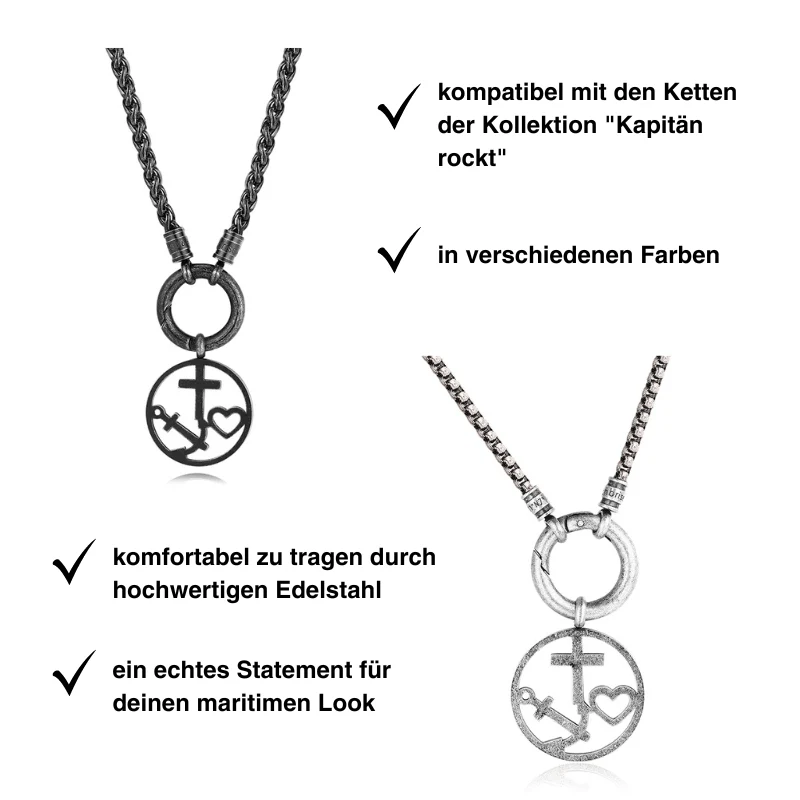 Kettenanhänger Glaube Liebe Hoffnung aus Edelstahl (Kapitän rockt) - Image 4