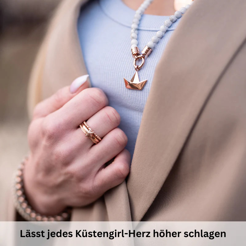 Kettenanhänger Papierschiffchen (groß) aus Edelstahl - Image 3