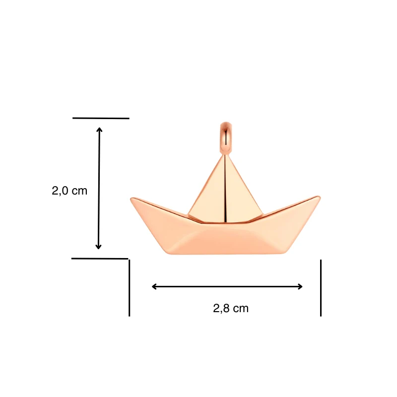 Kettenanhänger Papierschiffchen (groß) aus Edelstahl - Image 4