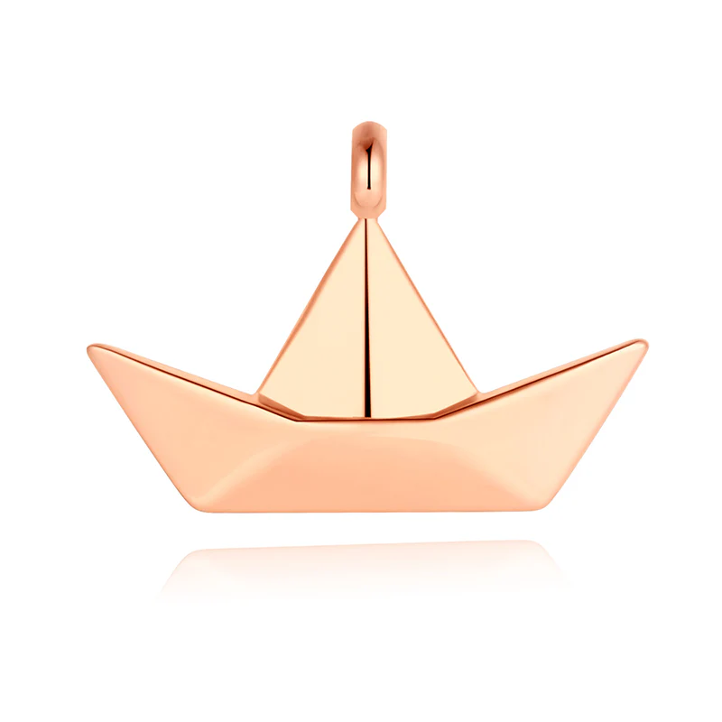 Kettenanhänger Papierschiffchen (groß) aus Edelstahl - Image 7
