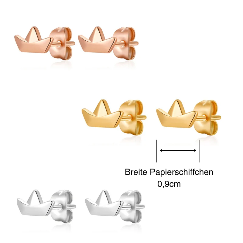 Ohrstecker Papierschiffchen aus Edelstahl - Image 4