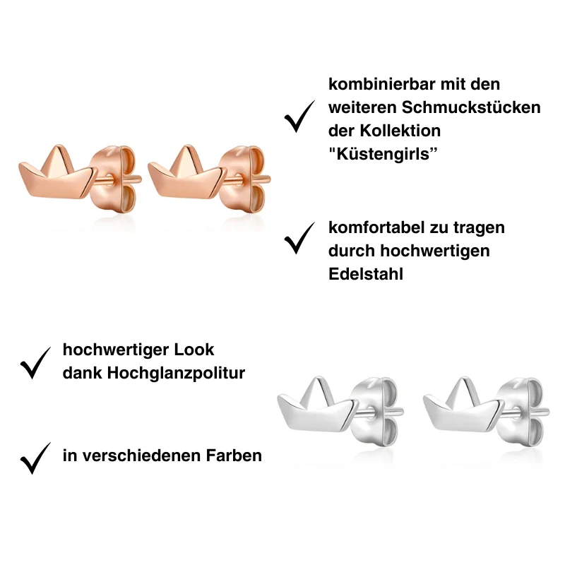 Ohrstecker Papierschiffchen aus Edelstahl - Image 5