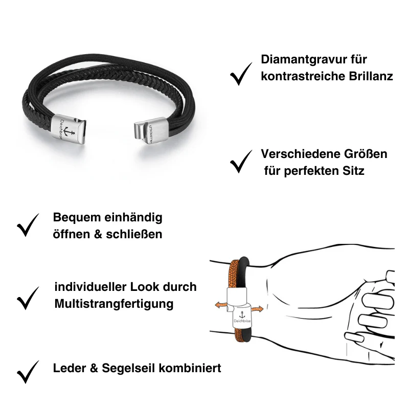 Leder & Segeltau Armband Small Rocky (Multistrang) - Image 5