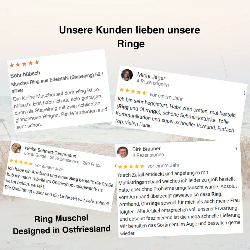 Muschel Ring aus Edelstahl (Stapelring) - Image 10